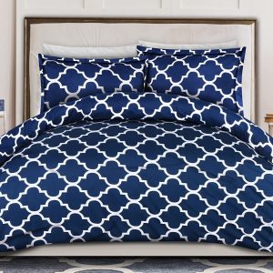 ComfyWell Double Duvet Set - Printed Duvet Cover Sets Bedding Quilt Cover Double Size Bed with 2 Pillowcases Zipper Closure-Ultra Soft Brushed Microfiber.(Double(200x200cm)