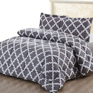 ComfyWell Double Duvet -Printed Quilt Comforter Bedspreads, Coverlets & Sets, 2 Pillowcases Warm and Anti Allergy All Season Coverless Duvet, Throws For Bed.(Double (200x200cm)