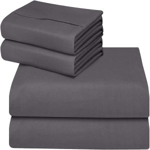 ComfyWell Double Fitted Sheet - Deep Fitted Sheets Double Bed (35 cm) - Soft Brushed Microfibre Fabric Bed Sheets- Shrinkage and Fade Resistant. (Double (135x190cm)