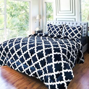 ComfyWell Super King Duvet – Printed Quilt Comforter Bedspreads, Coverlets & Sets, 2 Pillowcases Warm and Anti Allergy All Season Coverless Duvet, Throws For Bed.(Super King (220x260cm)